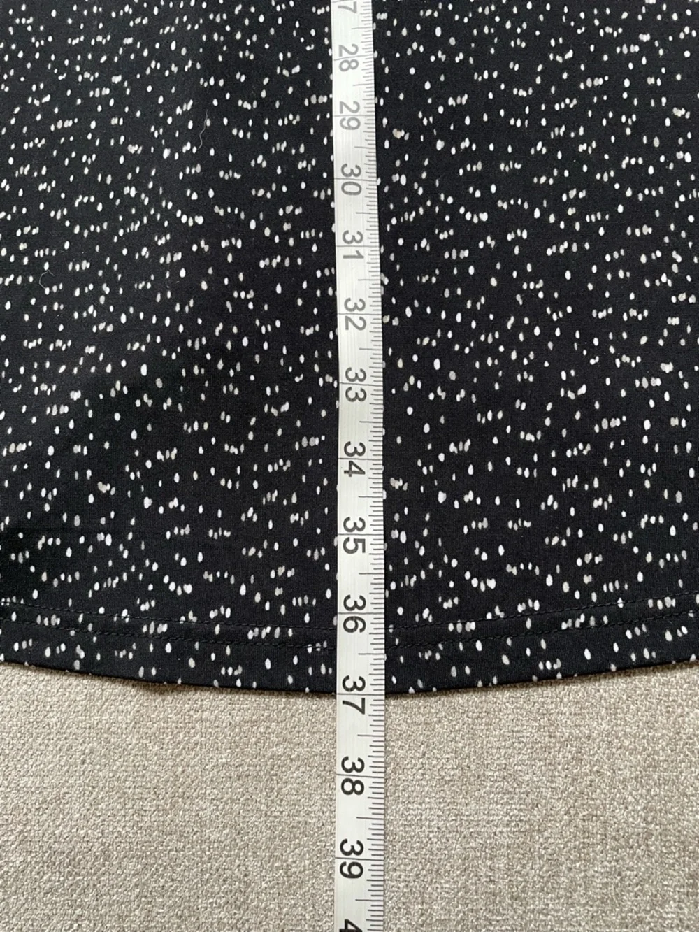 NWT Ulla Popken Stretch Black Dotted  Long Sleeve V Neck Mini Dress Top Coverup - Picture 10 of 10